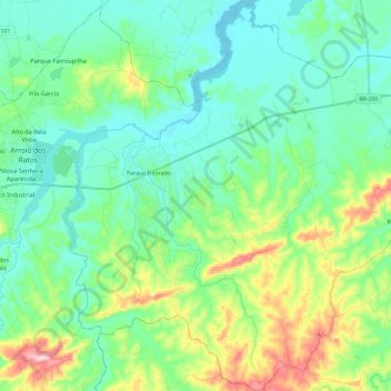 Parque Eldorado topographic map, elevation, terrain