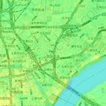 彭埠街道 topographic map, elevation, terrain
