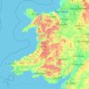 Pays de Galles topographic map, elevation, terrain
