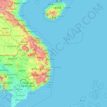 Hainan Province topographic map, elevation, terrain