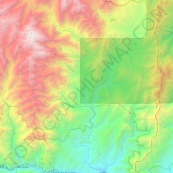 Río Topo topographic map, elevation, terrain