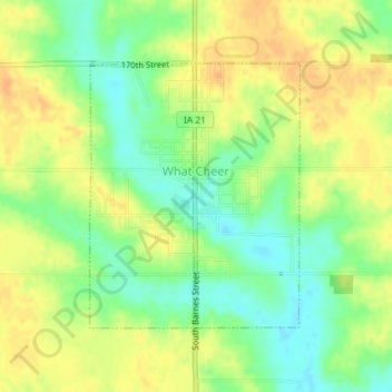 What Cheer topographic map, elevation, terrain