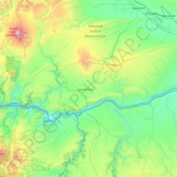 Klickitat County topographic map, elevation, terrain