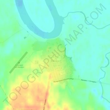 Ваховск topographic map, elevation, terrain