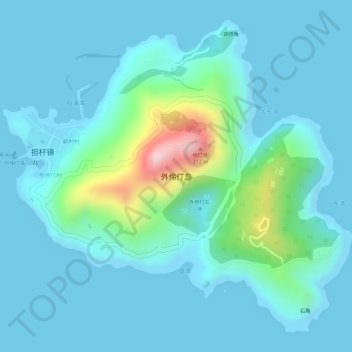 外伶仃岛 topographic map, elevation, terrain