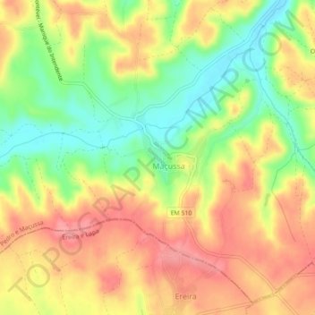 Maçussa topographic map, elevation, terrain