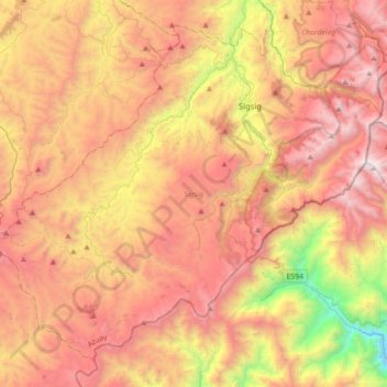 Sigsig topographic map, elevation, terrain