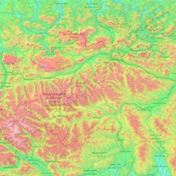 Niedere Tauern topographic map, elevation, terrain