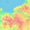 Normandy topographic map, elevation, terrain
