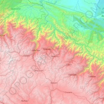 Carabaya topographic map, elevation, terrain