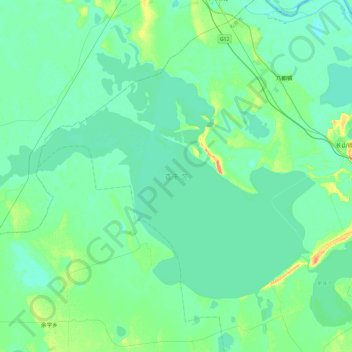 Chagan Lake topographic map, elevation, terrain