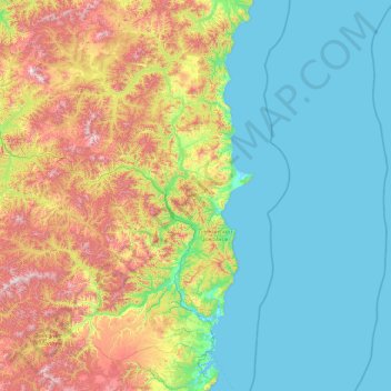 Ванинский район topographic map, elevation, terrain