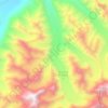 K2 glacier topographic map, elevation, terrain