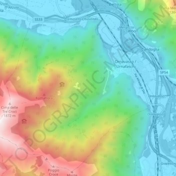 Ornavasso topographic map, elevation, terrain