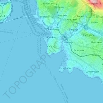 Kadıköy topographic map, elevation, terrain