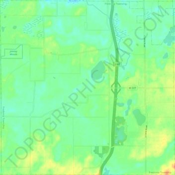 Fredonia Township topographic map, elevation, terrain
