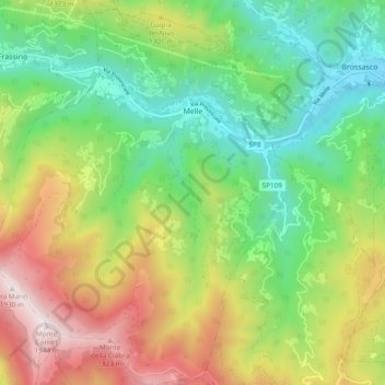 Melle topographic map, elevation, terrain
