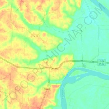 Crump topographic map, elevation, terrain