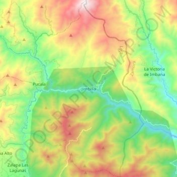 Jimbilla topographic map, elevation, terrain