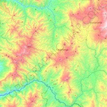 Calvas topographic map, elevation, terrain