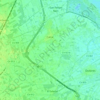 Catral topographic map, elevation, terrain