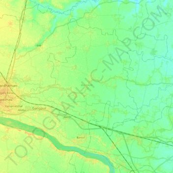 Burdwan - II topographic map, elevation, terrain