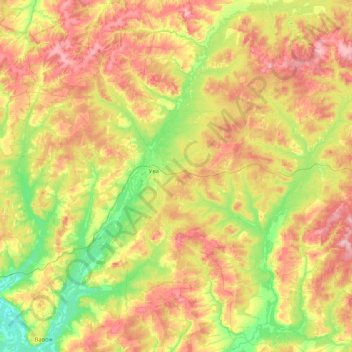 Ува topographic map, elevation, terrain
