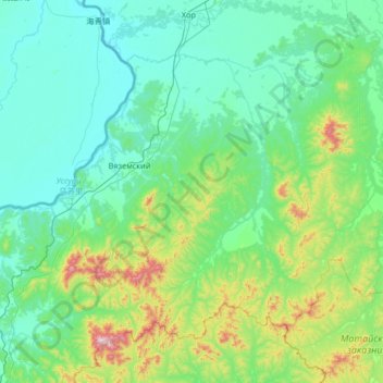 Вяземский район topographic map, elevation, terrain