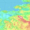 Bursa topographic map, elevation, terrain