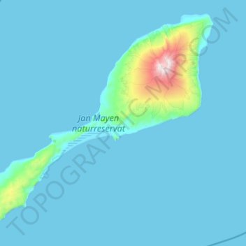 Île Jan Mayen topographic map, elevation, terrain