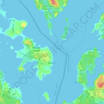 Eastport topographic map, elevation, terrain