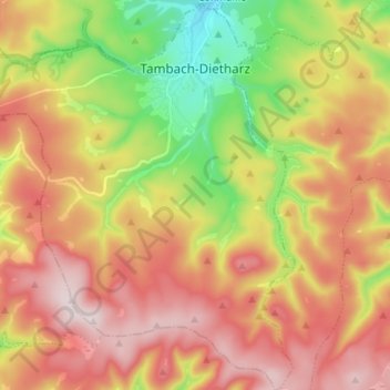 Tambach-Dietharz topographic map, elevation, terrain