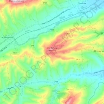 Montefiore dell'Aso topographic map, elevation, terrain