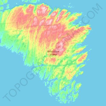 Resolution Island topographic map, elevation, terrain