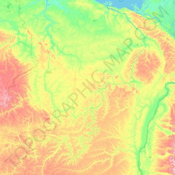 Oleniok topographic map, elevation, terrain