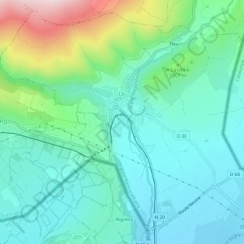 Ur topographic map, elevation, terrain