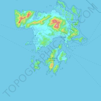 Langkawi topographic map, elevation, terrain