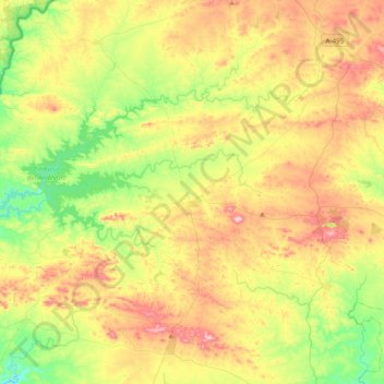 Puebla de Guzmán topographic map, elevation, terrain