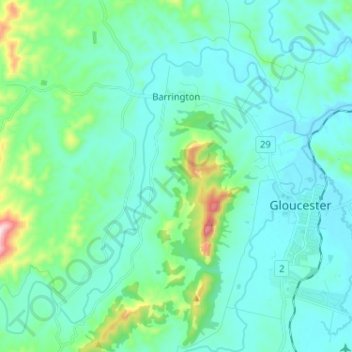 Barrington topographic map, elevation, terrain