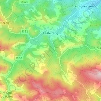 Castelreng topographic map, elevation, terrain