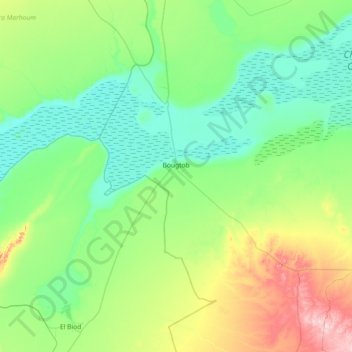 Bougtob topographic map, elevation, terrain