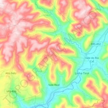 Vale Real topographic map, elevation, terrain