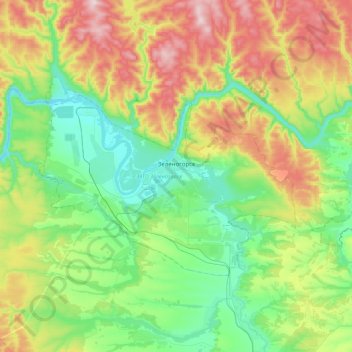 Зеленогорск topographic map, elevation, terrain