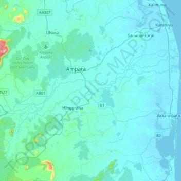 Galoya topographic map, elevation, terrain