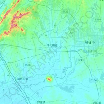 淳化街道 topographic map, elevation, terrain