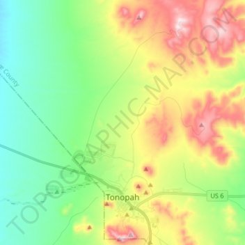 Tonopah topographic map, elevation, terrain
