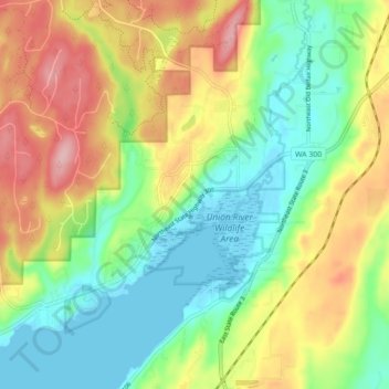 Belfair topographic map, elevation, terrain