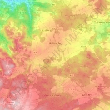 Grafenschlag topographic map, elevation, terrain