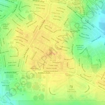 Anula topographic map, elevation, terrain