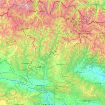 Mtskheta-Mtianeti topographic map, elevation, terrain